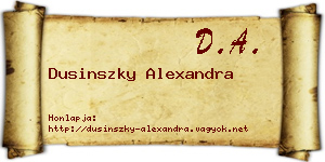 Dusinszky Alexandra névjegykártya